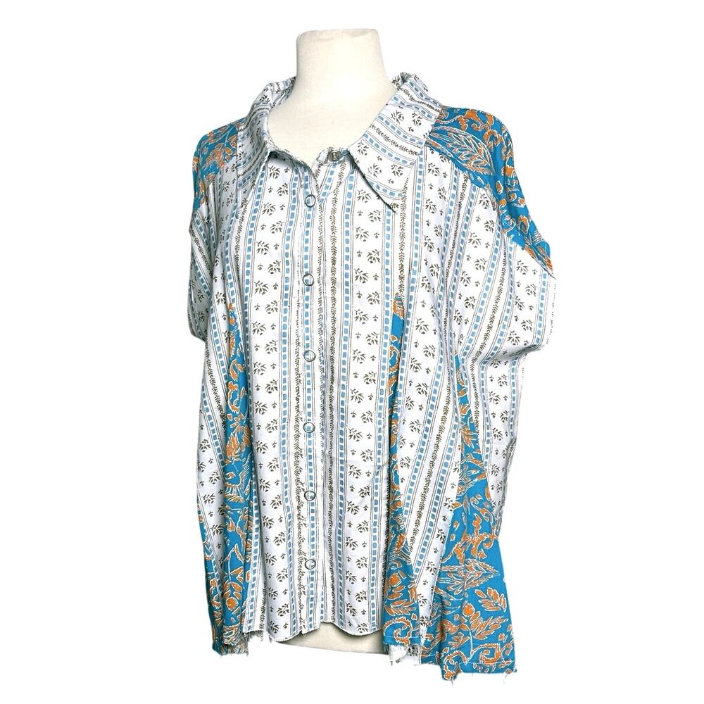 NWOT OLI & HALI Women’s Boho Western Printed Snap Front Swing Tunic - Picture 7 of 9